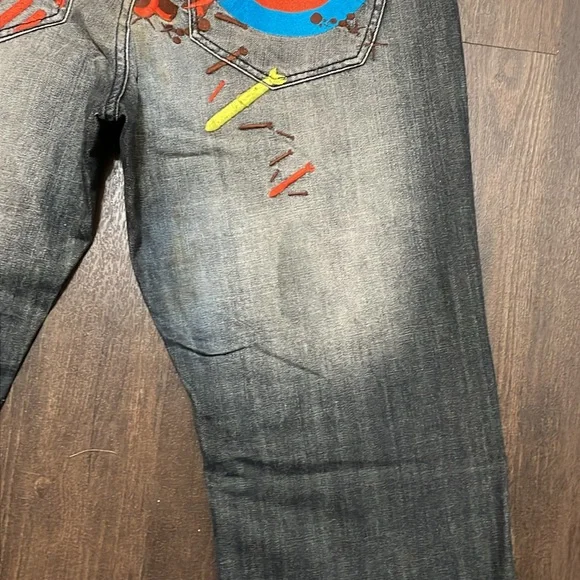 Vtg Akademiks Jeans Mens 34 Medium Wash Blue Bomb  display picture 3